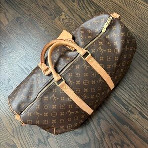 Louis Vuitton Brown Monogram Travel Bag Keepall 50
